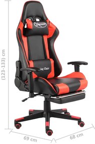 Czerwono-czarny fotel ergonomiczny dla gracza - Silmi