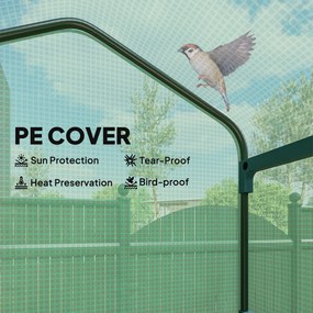 Outsunny Szklarnia foliowa, Mini-szklarnia, Dom do uprawy roślin, Grządka wczesna, 4 półkowe regały, 69 x 50 x 165 cm, Zielona