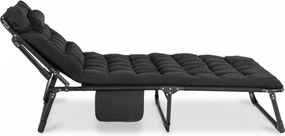Leżak Ogrodowy SATURN 190x73 cm Czarny