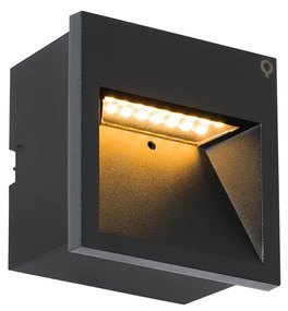 Zewnetrzna Nowoczesna lampa ścienna czarna z wbudowanym LED - Gem 2 Nowoczesny Oswietlenie zewnetrzne