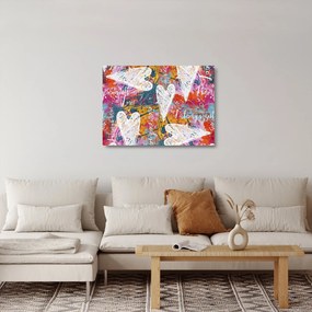 Obraz na szkle - Serce na abstrakcyjnym tle (70x50 cm)