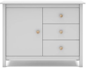 Biała niska komoda dziecięca z drewna sosnowego 90x80 cm Max – Marckeric