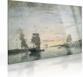 Obraz na szkle - Eugène Boudin, Entrance to the Harbor, Le Havre, reprodukcje (70x50 cm)