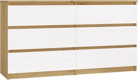 Komoda stylowa w nowoczesnym biały stylu + dąb artisan 140 cm G1-N42