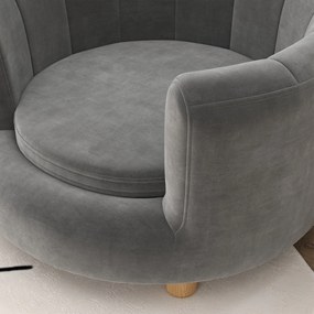 PawHut Łóżko dla Zwierząt Domowych z Nogami z Drewna, Podniesione, z Pokrowcem Flanelowym, Zdejmowana Poduszka, Szary