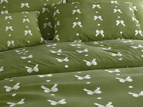 PrzytulneMieszkanie.pl PrzytulneMieszkanie.pl Pościel z mikroflanelu WHITE BOW zielona Rozmiar pościeli: 70 x 90 cm | 140 x 200 cm