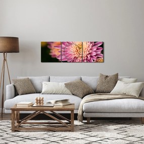 Szczegółowy obraz kwiatu (z zegarem) (90x30 cm)