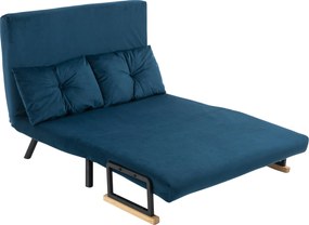 rozkladana sofa HOMCOM 2-osobowa niskie wymiary z poduszkami aksamit naturalne niebieskie Aosom PL