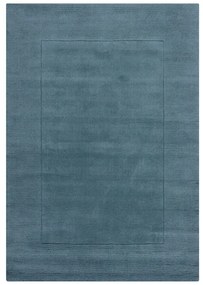 Niebieski wełniany dywan tkany ręcznie 160x230 cm Textured Wool Border – Flair Rugs