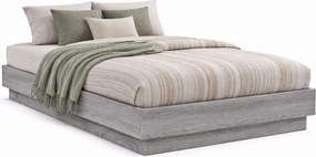 Łóżko z oświetleniem LED szary dąb 90x200 T7-D86