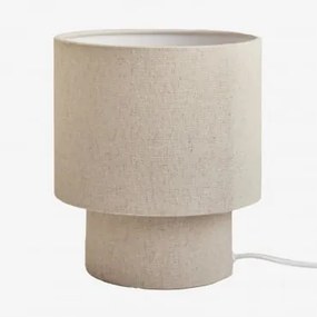 Lampa Stołowa Gioura Z Lnu I Żelaza Nature & ↑20 Cm - Sklum