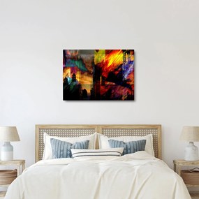 Obraz - Kolorowa abstrakcja miasta (70x50 cm)