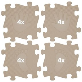 Woopie mata sensoryczna ortopedyczna puzzle ręce i nogi 16 el. - kolor beżowy