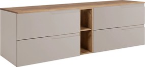 Zestaw mebli łazienkowych pod umywalkę, kaszmir / dąb Craft, 180 (2 x 80 + 20) x 46 x 58 cm