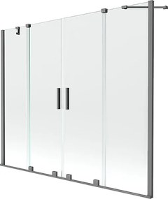 Mexen Velar Duo parawan nawannowy 2-skrzydłowy rozsuwany 170 x 150 cm, transparent, gun metal - 896-170-000-02-95
