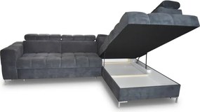 Narożnik PABLOS układ L strona Prawa w tkaninie VOGUE 13 regulowane zagłówki z funkcją spania