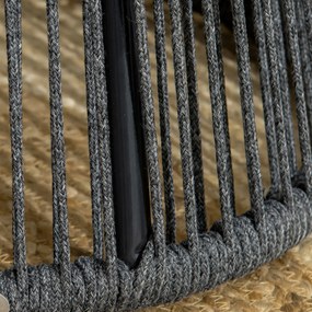 Outsunny Stół Ogrodowy Boho Rattan PE Odporny na Warunki Atmosferyczne Czarny Naturalny 39x39x49cm | Aosom PL