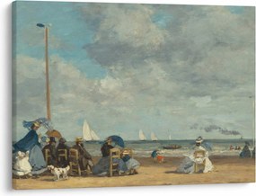 Obraz - Eugène Boudin, Beach  at Trouville, reprodukcje (70x50 cm)