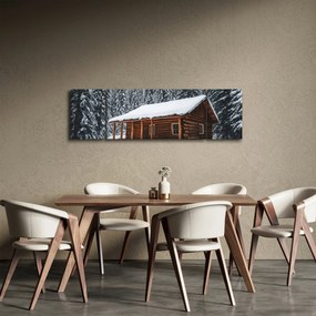 Obraz - Pokryta śniegiem chata (170x50 cm)
