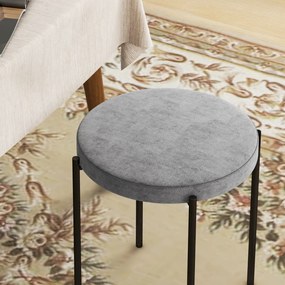 HOMCOM Zestaw 4 hokerów kuchennych aksamitne ciemnoszare do 120 kg stalowy stelaż nowoczesne | Aosom PL