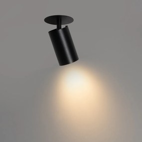 Nowoczesny podtynkowy reflektor czarny GU10 50 mm - Chels