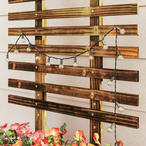 Outsunny Wysokie Łóżko z Podporą, na 4 Kółkach, Przetworzone Drewno Ciężkie, 65 cm x 31 cm x 147 cm, Czarny + Brązowy