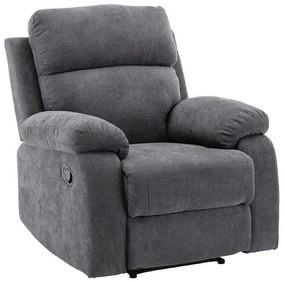 Fotel TOLZANO z tkaniny, z funkcją relax – kolor antracytowy