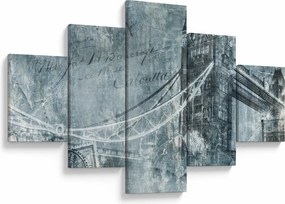 Obraz - Tower Bridge w chłodnych odcieniach (125x70 cm)