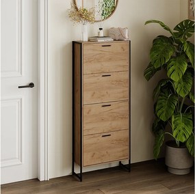 Wózek na buty goldkraft dąb/czarny 63x23.5x152.5 folda