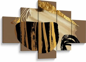 Obraz - Abstrakcja złotobrązowy N⁰2 (125x70 cm)