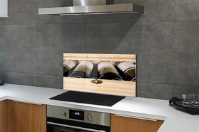 Panel szklany do Kuchni Butelki Wina w Skrzynce