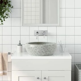 Szara okrągła umywalka ceramiczna - Ilmona 6X