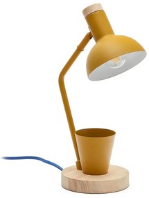 Musztardowa lampa stołowa z metalowym kloszem (wys. 37 cm) Katia – Kave Home