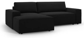 Czarny rozkładany narożnik (lewostronny) Jodie – Micadoni Home