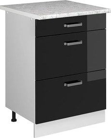 Szafka dolna do kuchni czarny wysoki połysk 60x60x81.6 r-line