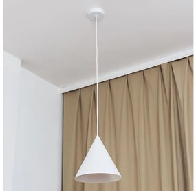Lampa wisząca na lince ETNA II 1xE27/15W/230V, śr. 25 cm, biała