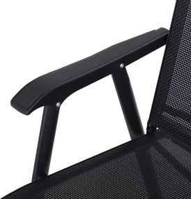 Outsunny krzesło składane z podłokietnikami zestaw 2-cz. krzesło kempingowe krzesło wędkarskie metalowe kolor czarny