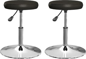 Zestaw 2 Czarnych Obrotowych Krzeseł Jadalnianych z Podduszką Gazową