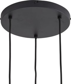 Designerska lampa wisząca czarna z przydymionym szkłem 3-źródła światła - Ana
