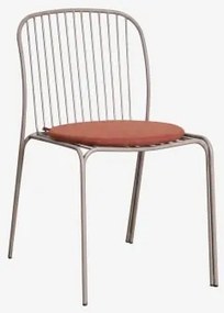 Zestaw 4 Krzeseł Ogrodowych Z Stali Anerina Moka Brown & Terracota - Sklum