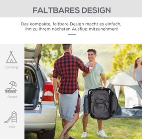 Outsunny Krzesło Składane Kempingowe Ogrodowe Metal Tkanina Oxford Szare 80x80x75cm | Aosom PL