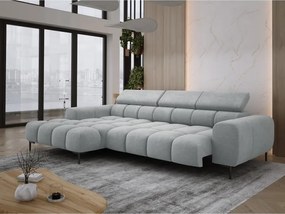 Narożnik PLAZA S Lewostronny z elektryczną regulacją siedziska w tkaninie CLOUD 81 WERSAL