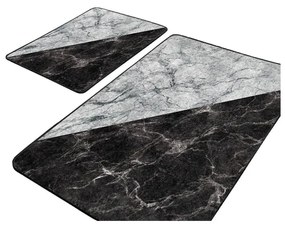 Czarno-białe dywaniki łazienkowe zestaw 2 szt. 60x100 cm – Mila Home