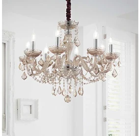 Ideal Lux - Żyrandol kryształowy na łańcuchu ROSE 8xE14/40W/230V śr. 78 cm beżowy