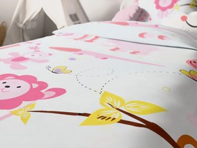 PrzytulneMieszkanie.pl PrzytulneMieszkanie.pl Pościel do łóżeczka z bawełny renforcé ZOO różowa Rozmiar pościeli: 45 x 65 cm | 90 x 140 cm