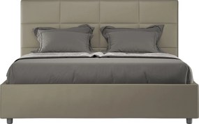 Łóżko bez stelaża tapicerowane 160x200 sztucznej skóry Cappuccino Mika