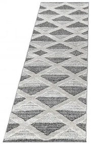 Dywan nowoczesny Pisa 3D Geometria kremowo-szary 80 cm x 250 cm