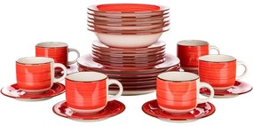 Banquet 30-częściowy zestaw jadalny Spiral  Red