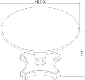 Stół 120x79x120 cm Jasny kremowy dijon di13