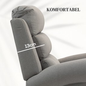 HOMCOM Fotel relaksacyjny z funkcją wstawania 8 punktów masażu podgrzewane oparcie szary lniany | Aosom PL